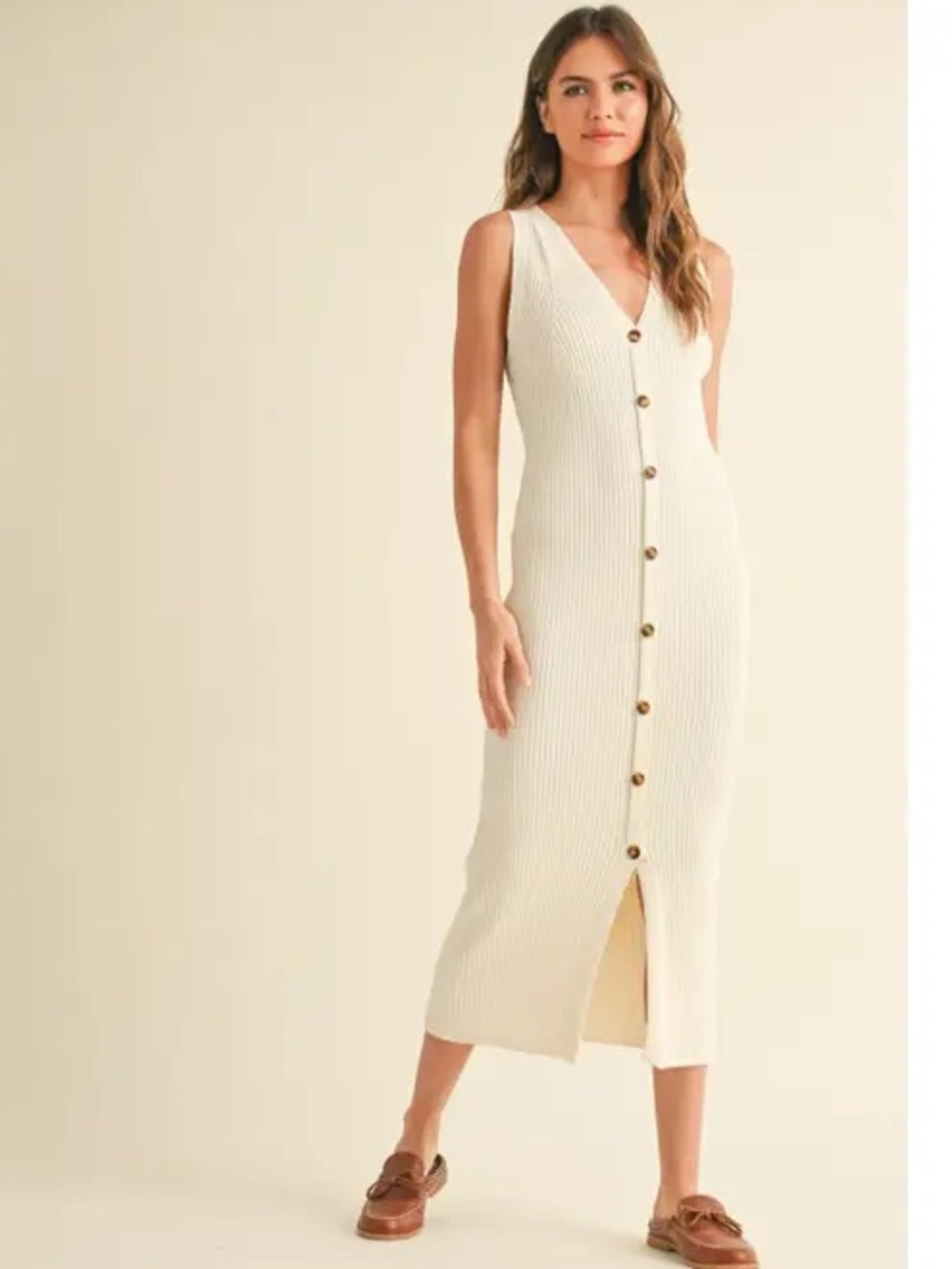Miou Muse knit button down dress